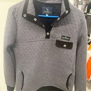 Simply Southern Quilted Pullover in Gray and Black